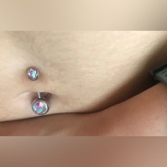 SET A-4 Pcs CZ Multicolored Belly Rings Stainless Steel 16g NWT - Picture 13 of 15